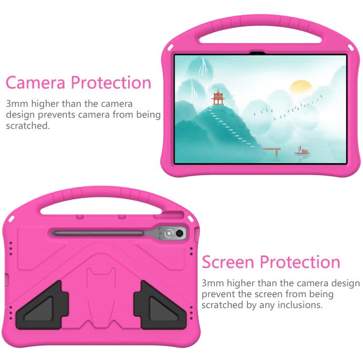 For Lenovo Xiaoxin Pad Pro 12.7 2025 EVA Shockproof Tablet Case with Holder(Rose Red) - Lenovo by PMC TechLife | Online Shopping South Africa | PMC TechLife | Buy Now Pay Later Mobicred
