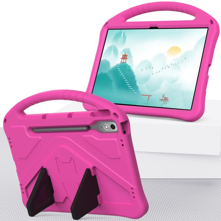 For Lenovo Xiaoxin Pad Pro 12.7 2025 EVA Shockproof Tablet Case with Holder(Rose Red) - Lenovo by PMC TechLife | Online Shopping South Africa | PMC TechLife | Buy Now Pay Later Mobicred