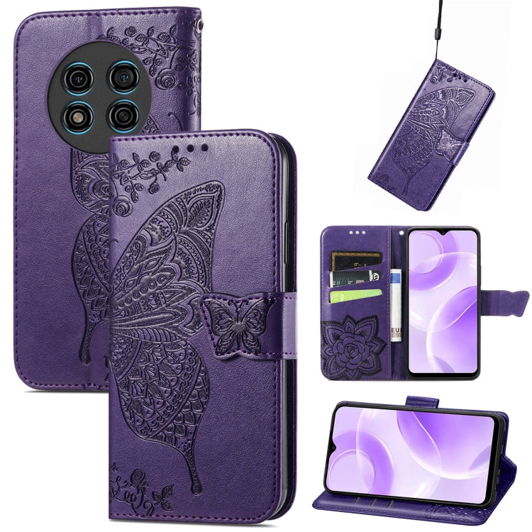 For Ulefone Note 15 Butterfly Love Flower Embossed Leather Phone Case(Purple) - free shipping - PMC Jewellery - Order now!