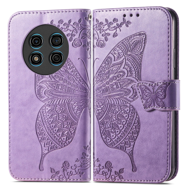 For Ulefone Note 15 Butterfly Love Flower Embossed Leather Phone Case(Lavender) - Ulefone Cases by PMC Jewellery | Online Shopping South Africa | PMC Jewellery | Buy Now Pay Later Mobicred