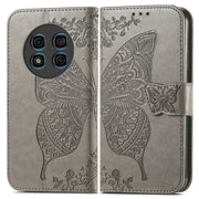 For Ulefone Note 15 Butterfly Love Flower Embossed Leather Phone Case(Gray)