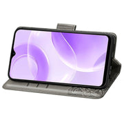 For Ulefone Note 15 Butterfly Love Flower Embossed Leather Phone Case(Gray)