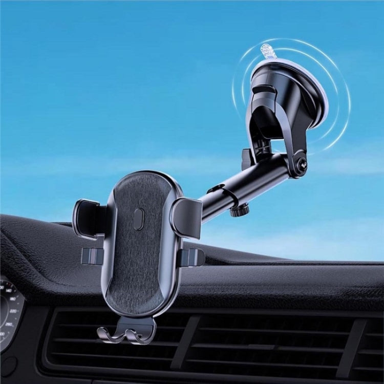 D48+105+K5 Brushed Pattern Car Dashboard Windshield Telescopic Suction Cup Air Vents Phone Mount - Car Holders by PMC TechLife | Online Shopping South Africa | PMC TechLife | Buy Now Pay Later Mobicred
