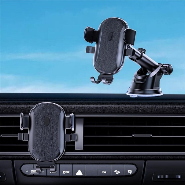 D48+105+K5 Brushed Pattern Car Dashboard Windshield Telescopic Suction Cup Air Vents Phone Mount - Car Holders by PMC TechLife | Online Shopping South Africa | PMC TechLife | Buy Now Pay Later Mobicred