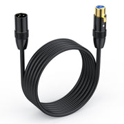 JUNSUNMAY XLR Male to Female Mic Cord 3 Pin Audio Cable Balanced Shielded Cable, Length:1m