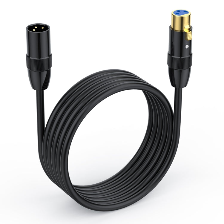 JUNSUNMAY XLR Male to Female Mic Cord 3 Pin Audio Cable Balanced Shielded Cable, Length:1m