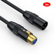 JUNSUNMAY XLR Male to Female Mic Cord 3 Pin Audio Cable Balanced Shielded Cable, Length:3m - Microphone Audio Cable & Connector by JUNSUNMAY | Online Shopping South Africa | PMC TechLife | Buy Now Pay Later Mobicred