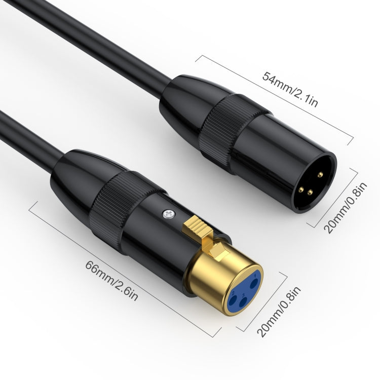 JUNSUNMAY XLR Male to Female Mic Cord 3 Pin Audio Cable Balanced Shielded Cable, Length:10m
