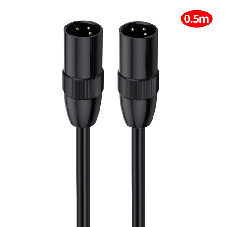 JUNSUNMAY XLR Male to Male Mic Cord 3 Pin Audio Cable Balanced Shielded Cable, Length:0.5m - Microphone Audio Cable & Connector by JUNSUNMAY | Online Shopping South Africa | PMC TechLife | Buy Now Pay Later Mobicred