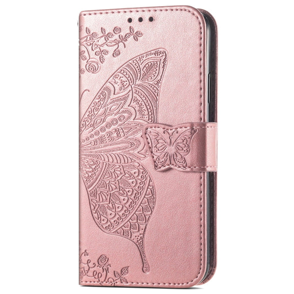 For Xiaomi Redmi K70 Butterfly Love Flower Embossed Leather Phone Case(Rose Gold)