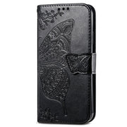 For Xiaomi Redmi K70 Butterfly Love Flower Embossed Leather Phone Case(Black)