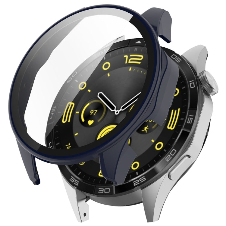 For Huawei Watch GT 4 46mm PC + Tempered Film Integrated Watch Protective Case(Blue) - Watch Cases by PMC TechLife | Online Shopping South Africa | PMC TechLife | Buy Now Pay Later Mobicred