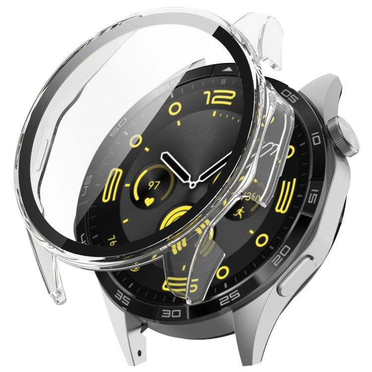 For Huawei Watch GT 4 46mm PC + Tempered Film Integrated Watch Protective Case(Transparent) - Watch Cases by PMC TechLife | Online Shopping South Africa | PMC TechLife | Buy Now Pay Later Mobicred
