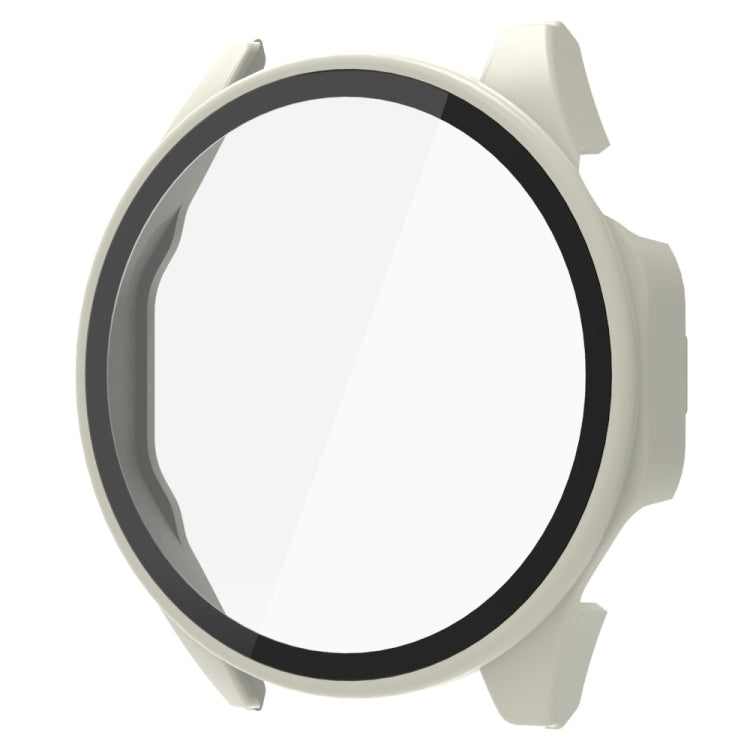 For Huawei Watch GT 4 46mm PC + Tempered Film Integrated Watch Protective Case(Ivory White) - Watch Cases by PMC TechLife | Online Shopping South Africa | PMC TechLife | Buy Now Pay Later Mobicred