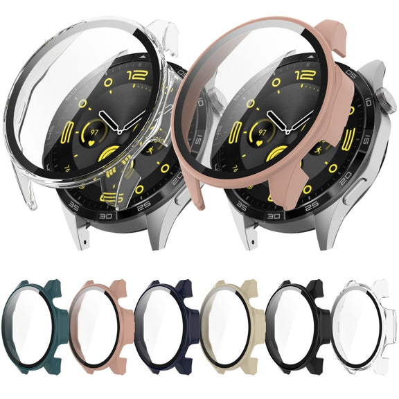 For Huawei Watch GT 4 46mm PC + Tempered Film Integrated Watch Protective Case(Green)