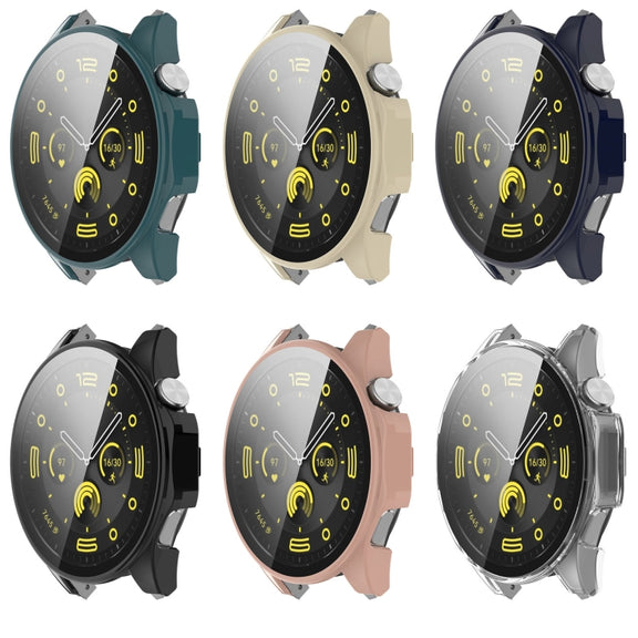 For Huawei Watch GT 4 46mm PC + Tempered Film Integrated Watch Protective Case(Blue)