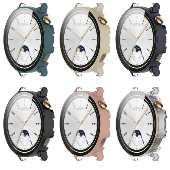 For Huawei Watch GT 4 41mm PC + Tempered Film Integrated Watch Protective Case(Ivory White)