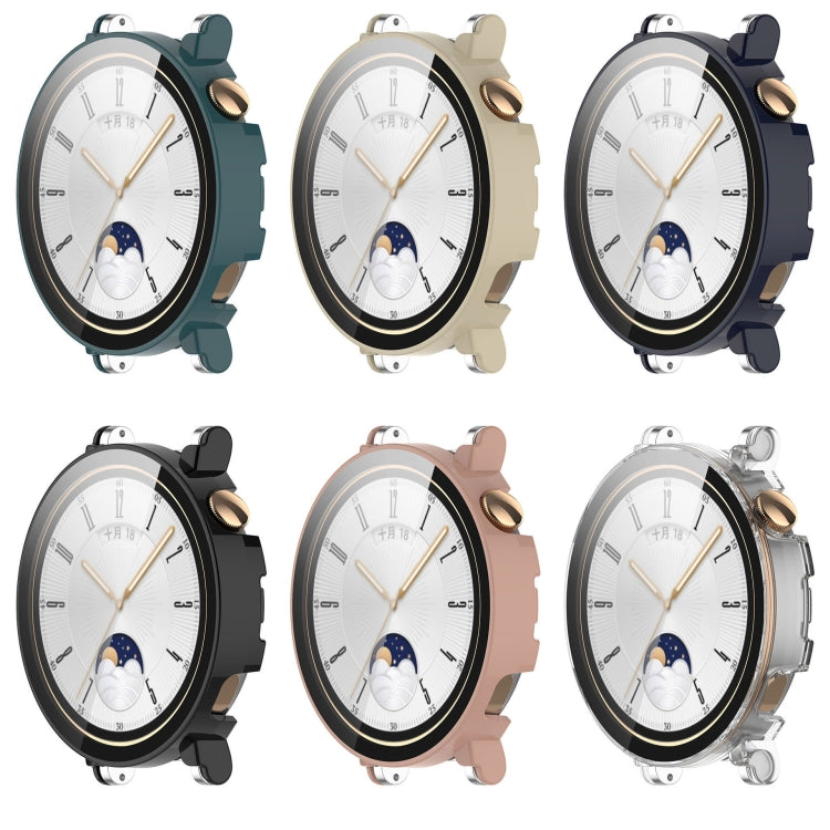 For Huawei Watch GT 4 41mm PC + Tempered Film Integrated Watch Protective Case(Ivory White)