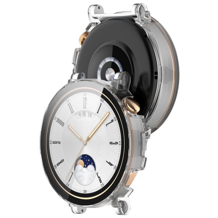 For Huawei Watch GT 4 41mm PC + Tempered Film Integrated Watch Protective Case(Ivory White)