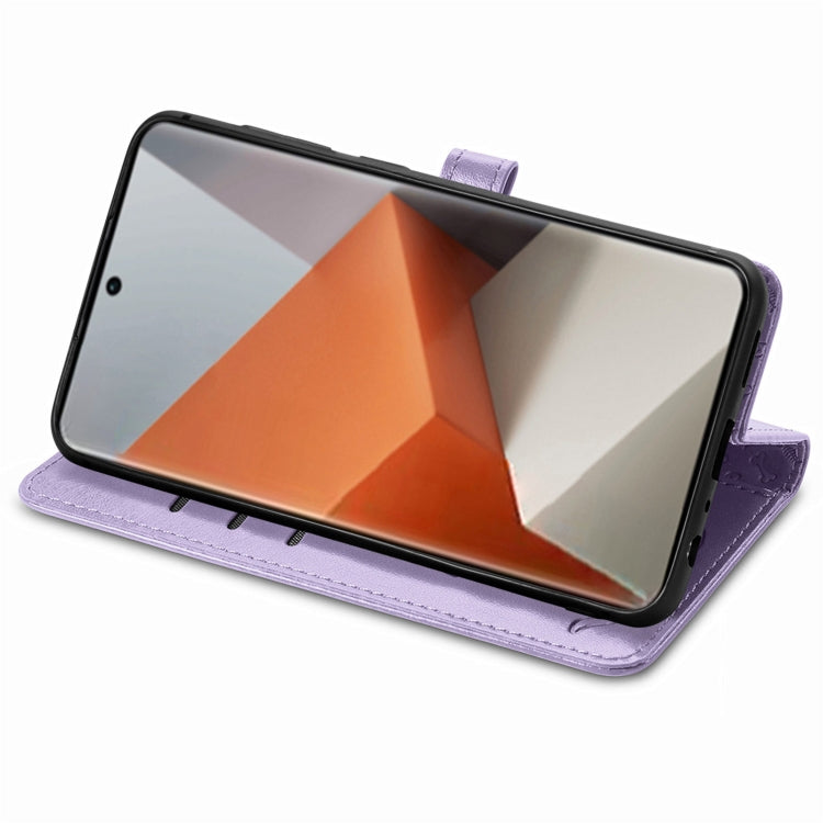 For Xiaomi Redmi Note 13 Pro+ Cat and Dog Embossed Leather Phone Case(Purple) - Note 13 Pro+ Cases by PMC TechLife | Online Shopping South Africa | PMC TechLife