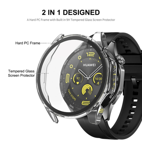 For Huawei Watch GT 4 46mm ENKAY Hat-Prince Full Coverage PC + Tempered Film Integrated Watch Protective Case(Dark Green)