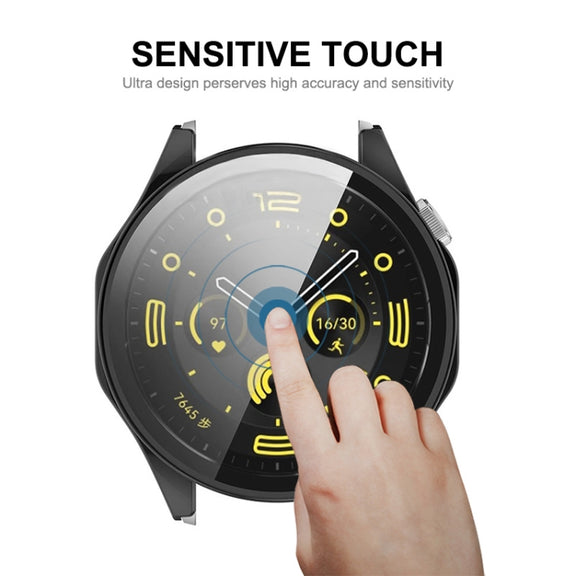For Huawei Watch GT 4 46mm ENKAY Hat-Prince Full Coverage PC + Tempered Film Integrated Watch Protective Case(Dark Green)