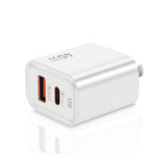 45PQ 45W PD25W + QC3.0 20W USB Super Fast Charger with Type-C to 8 Pin Cable, US Plug(White)