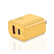 45PQ 45W PD25W + QC3.0 20W USB Super Fast Charger with Type-C to 8 Pin Cable, US Plug(Yellow)