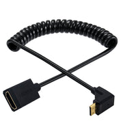 JUNSUNMAY 4K 60Hz Mini HDMI Male to HDMI 2.0V Female Spring Cable, Length:1.8m(Left)