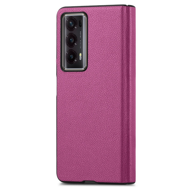 For Honor Magic V2 Litchi Magnetic Hinge Shockproof Phone Case(Rose) - Honor Cases by PMC TechLife | Online Shopping South Africa | PMC TechLife | Buy Now Pay Later Mobicred