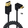 JUNSUNMAY 4K 60Hz Mini HDMI Male to HDMI 2.0V Male Spring Cable, Length:1.2m(Up) - Cable by JUNSUNMAY | Online Shopping South Africa | PMC TechLife | Buy Now Pay Later Mobicred