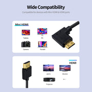 JUNSUNMAY 4K 60Hz Mini HDMI Male to HDMI 2.0V Male Spring Cable, Length:1.2m(Up)