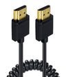 JUNSUNMAY 4K 60Hz HDMI Male to Male HDMI 2.0V Elbow Head Spring Cable, Length:1.2m(Straight) - free shipping - PMC TechLife - Order now!