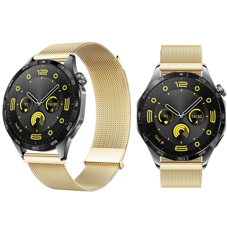 For Huawei Watch GT 4 46mm Milan Daul Magnetic Steel Mesh Watch Band(Gold) - free shipping - PMC TechLife - Order now!