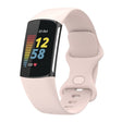 For Fitbit Charge 6 Solid Color Butterfly Buckle Silicone Watch Band, Size:L Size(Light Pink) - Watch Bands by PMC TechLife | Online Shopping South Africa | PMC TechLife | Buy Now Pay Later Mobicred