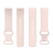 For Fitbit Charge 6 Solid Color Butterfly Buckle Silicone Watch Band, Size:L Size(Light Pink)