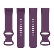 For Fitbit Charge 6 Solid Color Butterfly Buckle Silicone Watch Band, Size:L Size(Dark Purple)