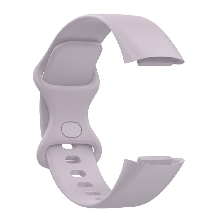 For Fitbit Charge 6 Solid Color Butterfly Buckle Silicone Watch Band, Size:L Size(Light Purple) - Watch Bands by PMC TechLife | Online Shopping South Africa | PMC TechLife | Buy Now Pay Later Mobicred