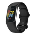 For Fitbit Charge 6 Solid Color Butterfly Buckle Silicone Watch Band, Size:S Size(Black) - Watch Bands by PMC TechLife | Online Shopping South Africa | PMC TechLife | Buy Now Pay Later Mobicred