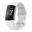 For Fitbit Charge 6 Solid Color Butterfly Buckle Silicone Watch Band, Size:S Size(White) - free shipping - PMC TechLife - Order now!