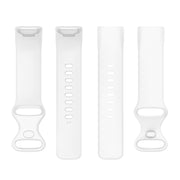 For Fitbit Charge 6 Solid Color Butterfly Buckle Silicone Watch Band, Size:S Size(White)