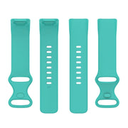 For Fitbit Charge 6 Solid Color Butterfly Buckle Silicone Watch Band, Size:S Size(Teal Green)