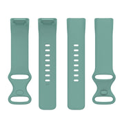 For Fitbit Charge 6 Solid Color Butterfly Buckle Silicone Watch Band, Size:S Size(Pine Green)