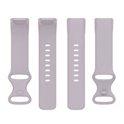 For Fitbit Charge 6 Solid Color Butterfly Buckle Silicone Watch Band, Size:S Size(Light Purple)