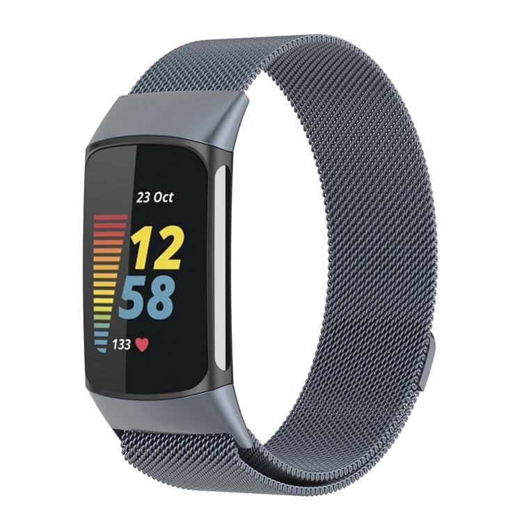 For Fitbit Charge 6 Milan Magnetic Metal Steel Mesh Watch Band(Gray) - Watch Bands by PMC TechLife | Online Shopping South Africa | PMC TechLife | Buy Now Pay Later Mobicred