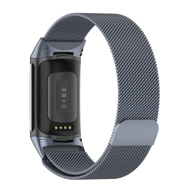 For Fitbit Charge 6 Milan Magnetic Metal Steel Mesh Watch Band(Gray) - Watch Bands by PMC TechLife | Online Shopping South Africa | PMC TechLife | Buy Now Pay Later Mobicred