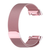 For Fitbit Charge 6 Milan Magnetic Metal Steel Mesh Watch Band(Pink)
