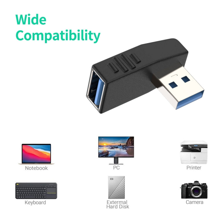 ENKAY USB 3.0 Adapter 90 Degree Angle Male to Female Combo Coupler Extender Connector, Angle:Vertical Up + Down - USB 3.0 by ENKAY | Online Shopping South Africa | PMC TechLife | Buy Now Pay Later Mobicred