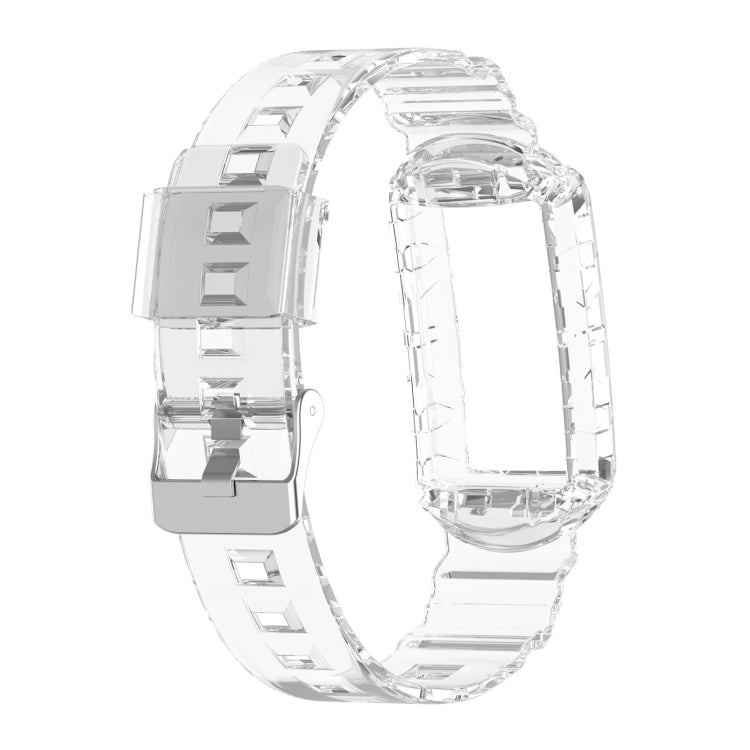 For Fitbit Charge 6 / 5 / 4 / 3 Armor Integrated TPU Watch Band(Transparent) - Watch Bands by PMC TechLife | Online Shopping South Africa | PMC TechLife | Buy Now Pay Later Mobicred