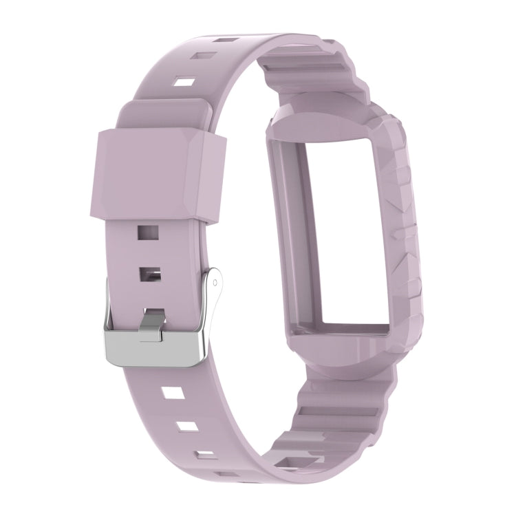 For Fitbit Charge 6 / 5 / 4 / 3 Armor Integrated TPU Watch Band(Light Purple) - Watch Bands by PMC TechLife | Online Shopping South Africa | PMC TechLife | Buy Now Pay Later Mobicred